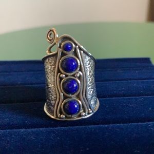 Sterling Silver And Lapis Ring